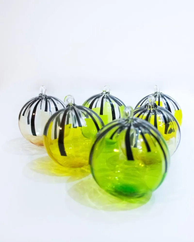 Pamono Murano Christmas Baubles by Mariana Iskra for Ribes Studio, Set of 6> Decorative Objects