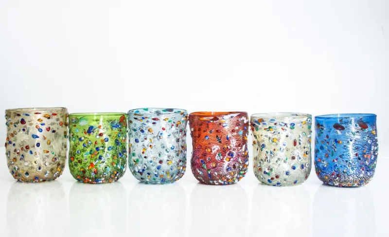 Discount Pamono Murano Crystal Glasses by Mariana Iskra, Set of 6