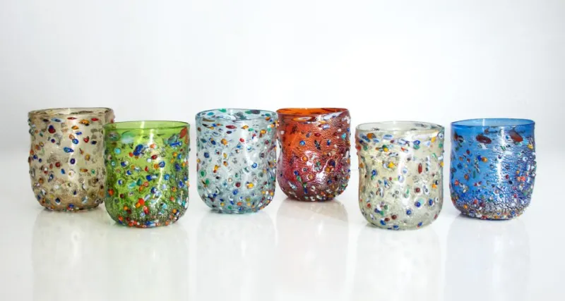 Discount Pamono Murano Crystal Glasses by Mariana Iskra, Set of 6