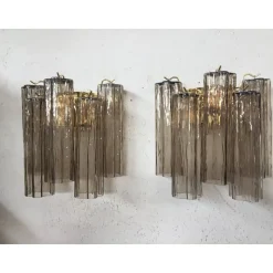 Best Pamono Murano Fume Color Glass Tronchi Wall Sconces by Simoeng, Set of 2