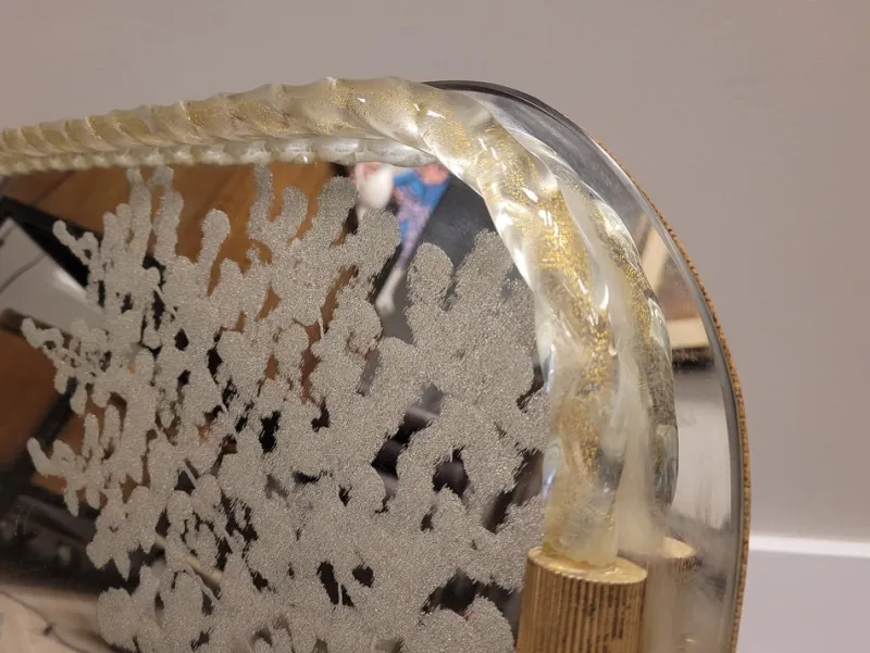 Pamono Murano Glass and Gold Tray after Barovier & Toso, Italy, 1950s