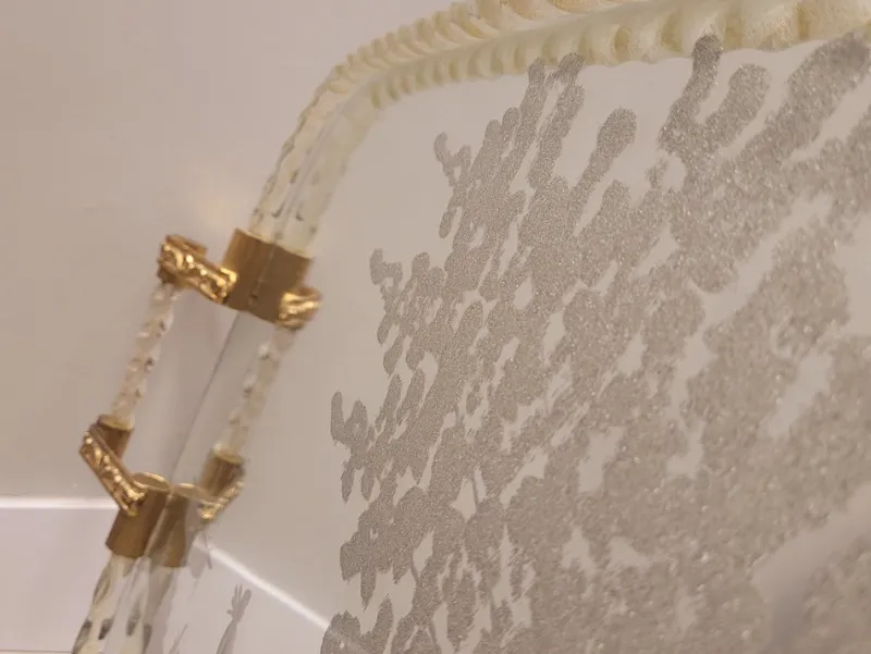 Pamono Murano Glass and Gold Tray after Barovier & Toso, Italy, 1950s