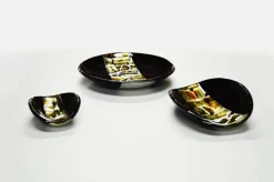 Online Pamono Murano Glass Black Pope Plates by Stefano Birello for VeVe Glass, 2019, Set of 3