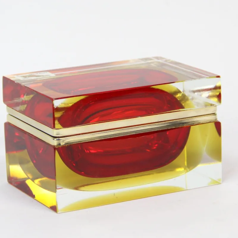 Pamono Murano Glass Box by Alessandro Mandruzzato, 1970s> Trunks Crates & Baskets