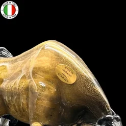 Pamono Murano Glass Bull with 24k Gold Aurum by Venice Mastery><noscript><img width=