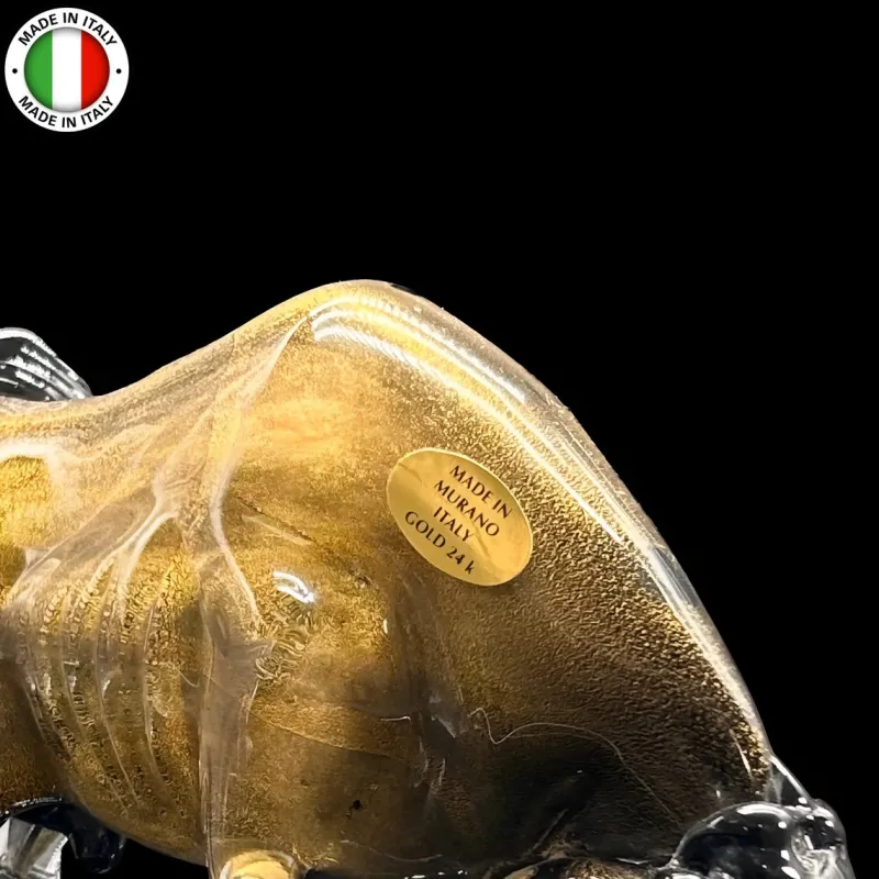 Pamono Murano Glass Bull with 24k Gold Aurum by Venice Mastery> Old Masters