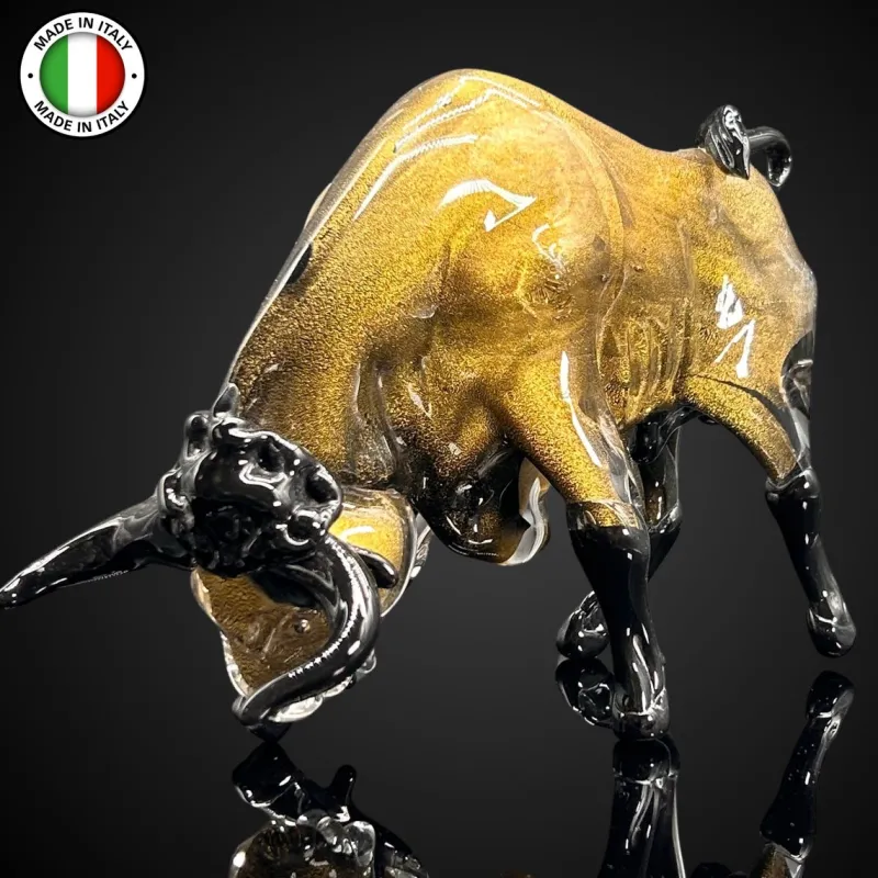 Pamono Murano Glass Bull with 24k Gold Aurum by Venice Mastery> Old Masters