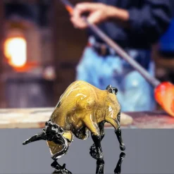 Pamono Murano Glass Bull with 24k Gold Aurum by Venice Mastery><noscript><img width=