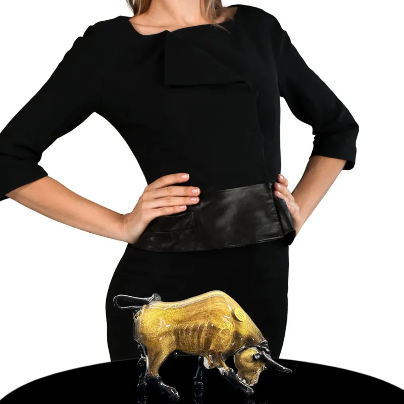Pamono Murano Glass Bull with 24k Gold Aurum by Venice Mastery> Old Masters