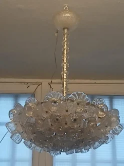Pamono Murano Glass Chandelier attributed to Ercole Barovier, 1930s><noscript><img width=