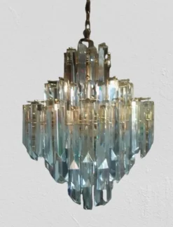 Pamono Murano Glass Chandelier attributed to Paolo Venini, 1970s