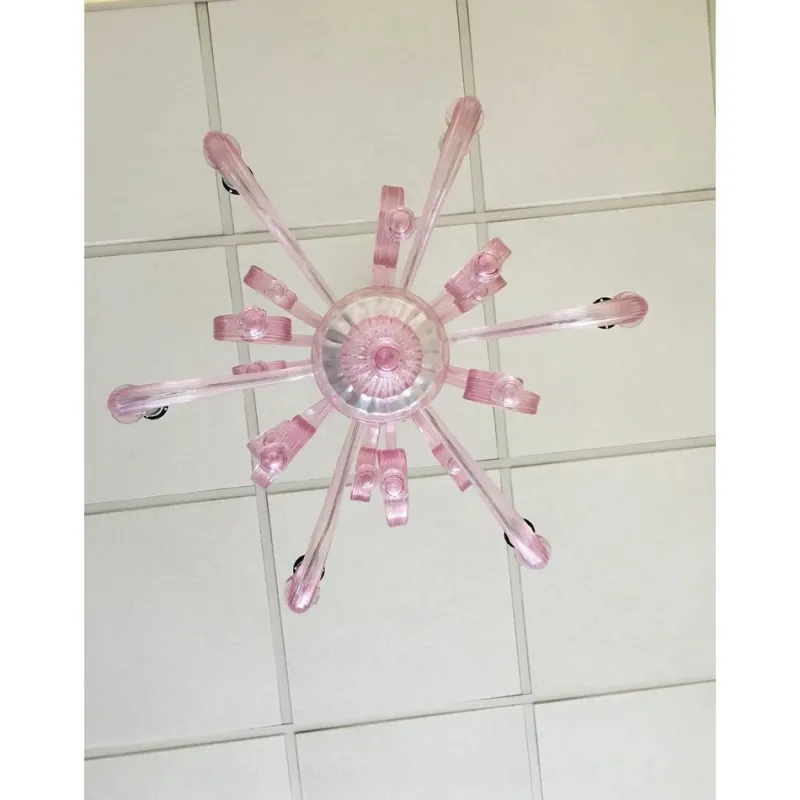 Pamono Murano Glass Chandelier in Pink by Simoeng> Ceiling Lights