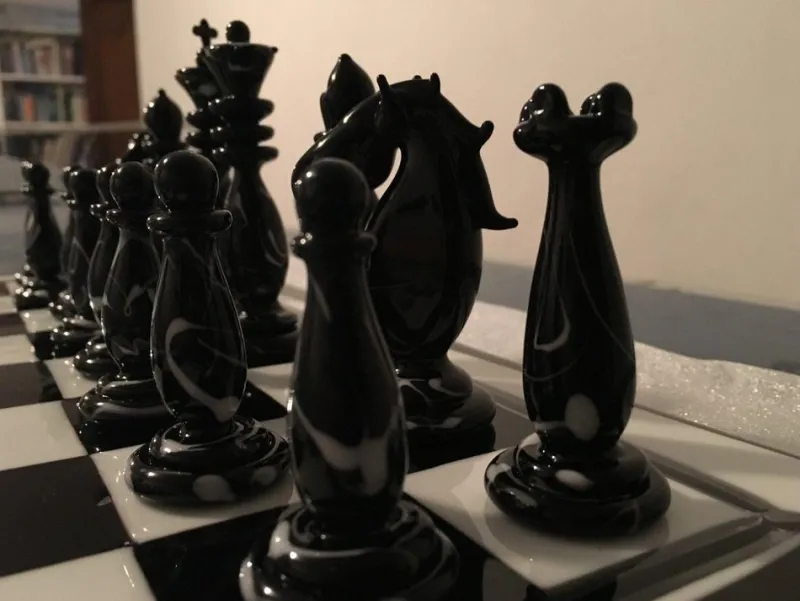 New Pamono Murano Glass Chessboard from Simoeng, Italy