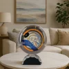 Clearance Pamono Murano Glass Disc Sculpture by 1295 Murano