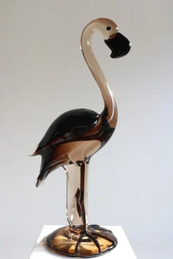 New Pamono Murano Glass Flamingo Sculpture by Franco Bottaro, 1960s