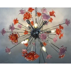 Pamono Murano Glass Flowers Italian Sputnik Chandelier by Simoeng><noscript><img width=