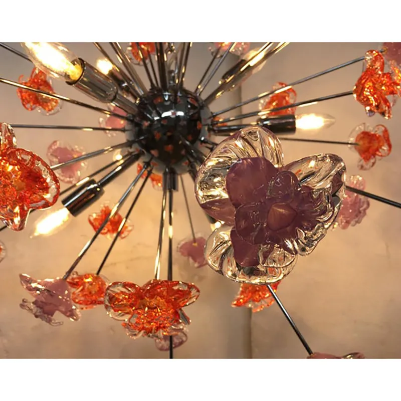 Pamono Murano Glass Flowers Italian Sputnik Chandelier by Simoeng> Ceiling Lights