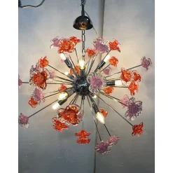 Pamono Murano Glass Flowers Italian Sputnik Chandelier by Simoeng><noscript><img width=