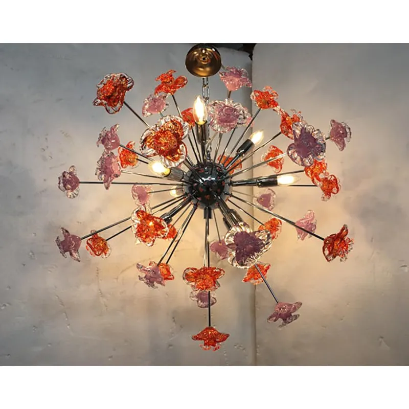 Pamono Murano Glass Flowers Italian Sputnik Chandelier by Simoeng> Ceiling Lights