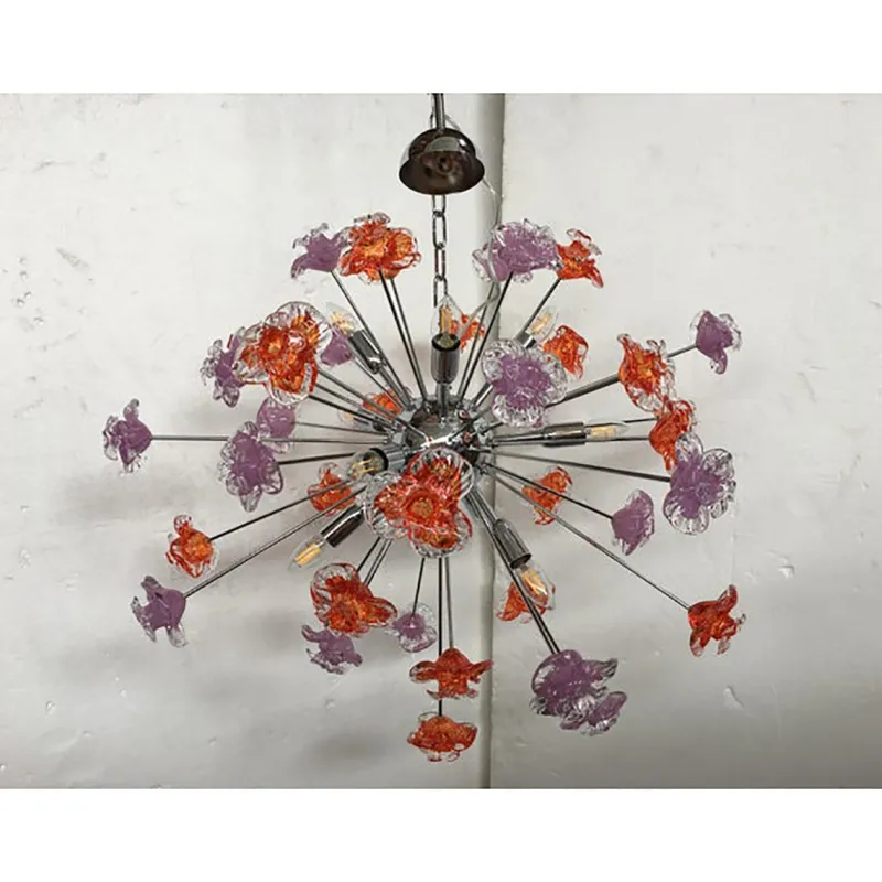 Pamono Murano Glass Flowers Italian Sputnik Chandelier by Simoeng> Ceiling Lights