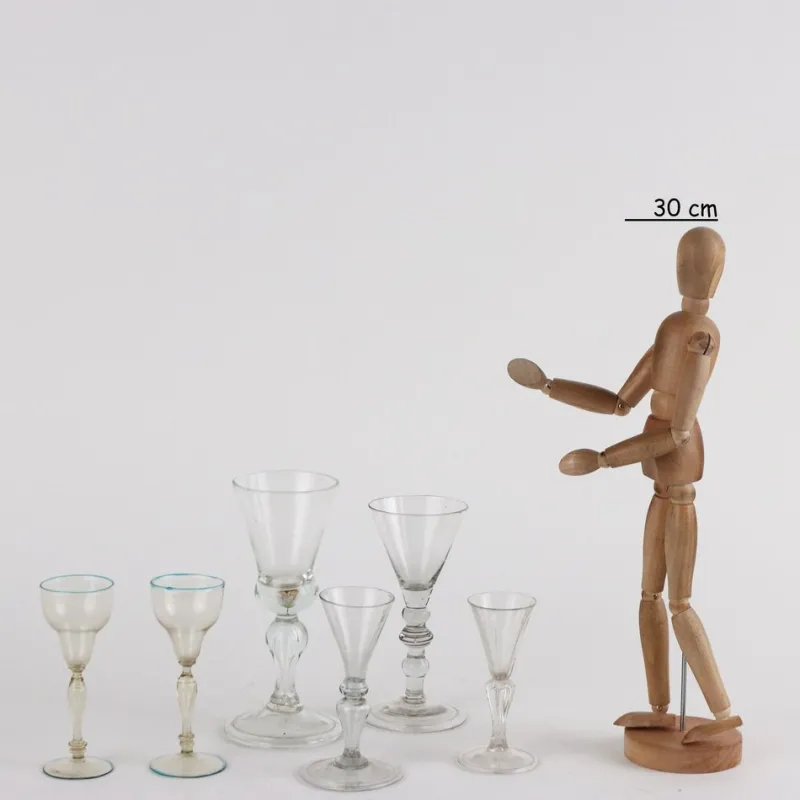 Sale Pamono Murano Glass Glasses, Italy, 18th Century, Set of 6