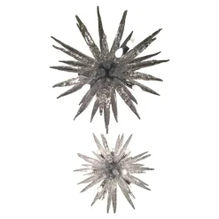 Pamono Murano Glass Ice Clear Sputnik Chandeliers by Simoeng, Set of 2> Ceiling Lights