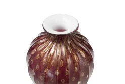 Pamono Murano Glass Sculpture Vase with 24 Kt Gold by 1295 Murano><noscript><img width=