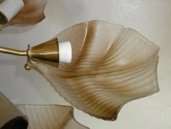 Sale Pamono Murano Glass Shell Chandelier, 1960s
