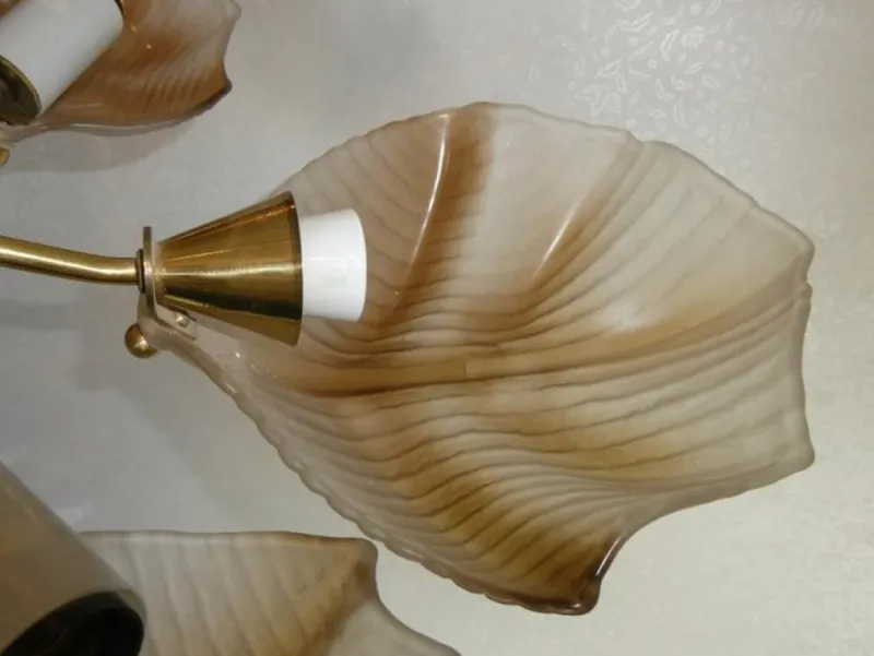Sale Pamono Murano Glass Shell Chandelier, 1960s