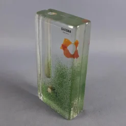 Pamono Murano Glass Single Flower Aquarium Vase by Barbini, 1960s><noscript><img width=