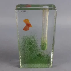 Pamono Murano Glass Single Flower Aquarium Vase by Barbini, 1960s><noscript><img width=