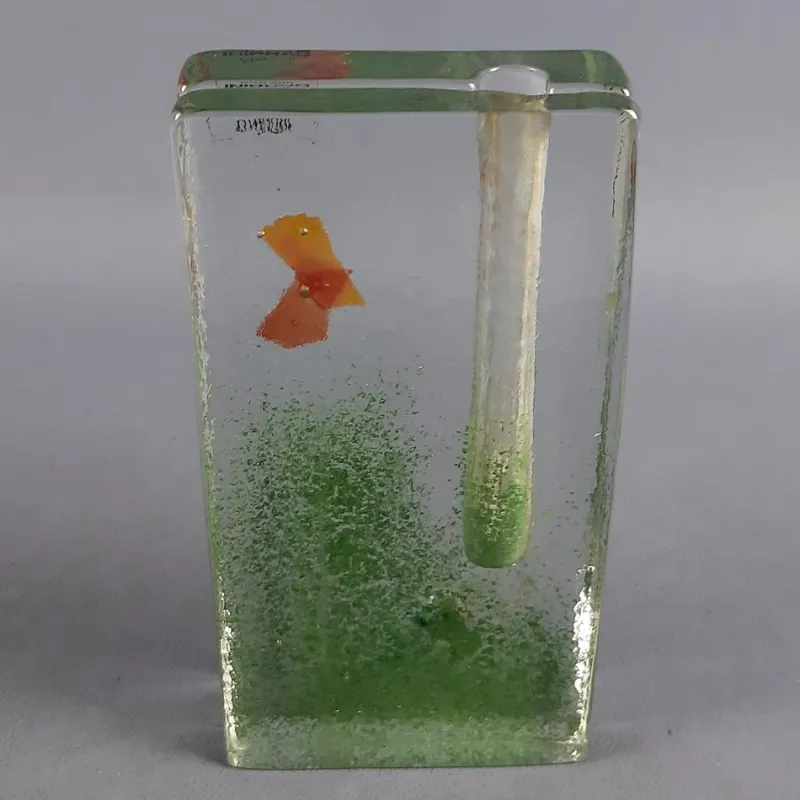 Pamono Murano Glass Single Flower Aquarium Vase by Barbini, 1960s> Vases