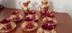 Pamono Murano Glass Tre Fuochi 24 K Gold Coffee Set, 1965, Set of 15><noscript><img width=