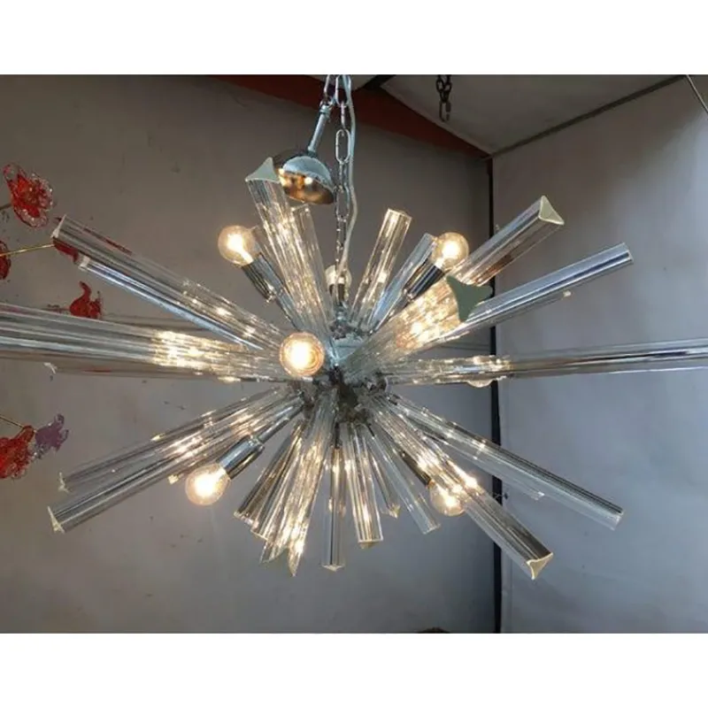 New Pamono Murano Glass Triedro Sputnik Chandelier by Simoeng