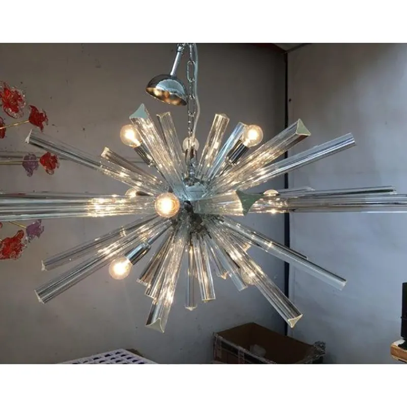 New Pamono Murano Glass Triedro Sputnik Chandelier by Simoeng