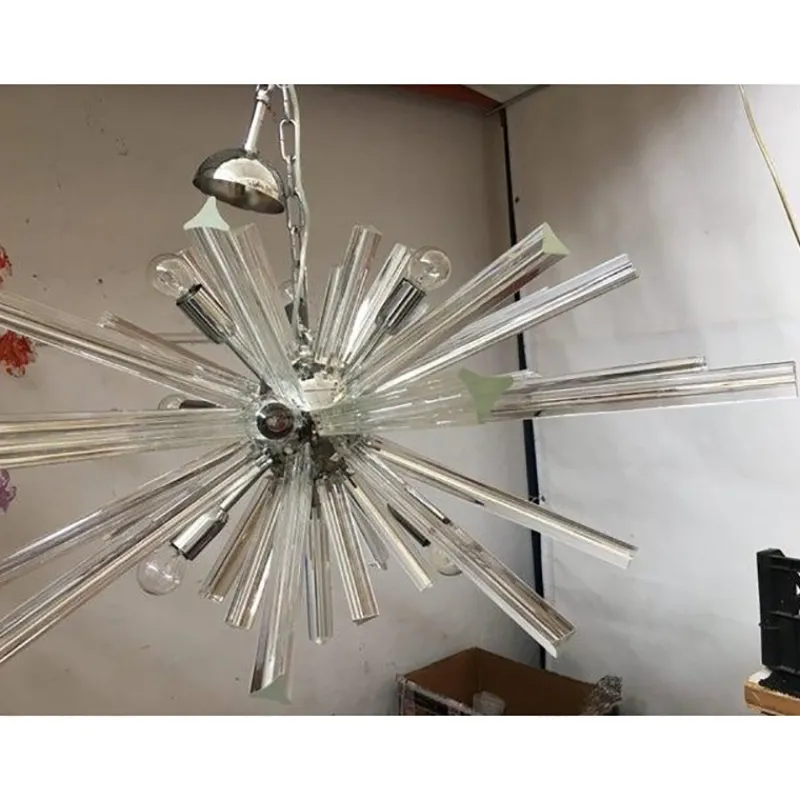 New Pamono Murano Glass Triedro Sputnik Chandelier by Simoeng