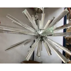 New Pamono Murano Glass Triedro Sputnik Chandelier by Simoeng