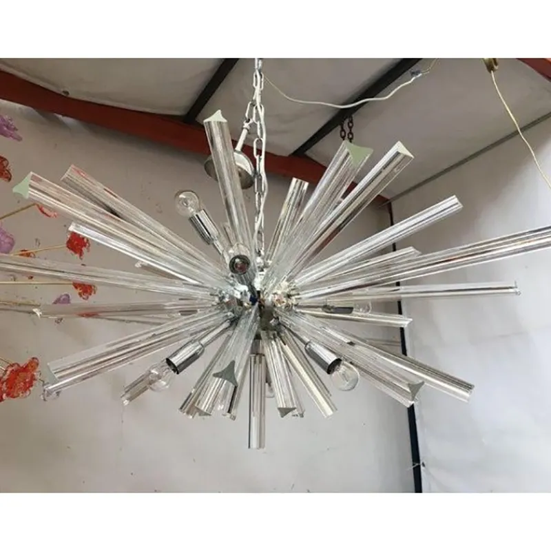 New Pamono Murano Glass Triedro Sputnik Chandelier by Simoeng