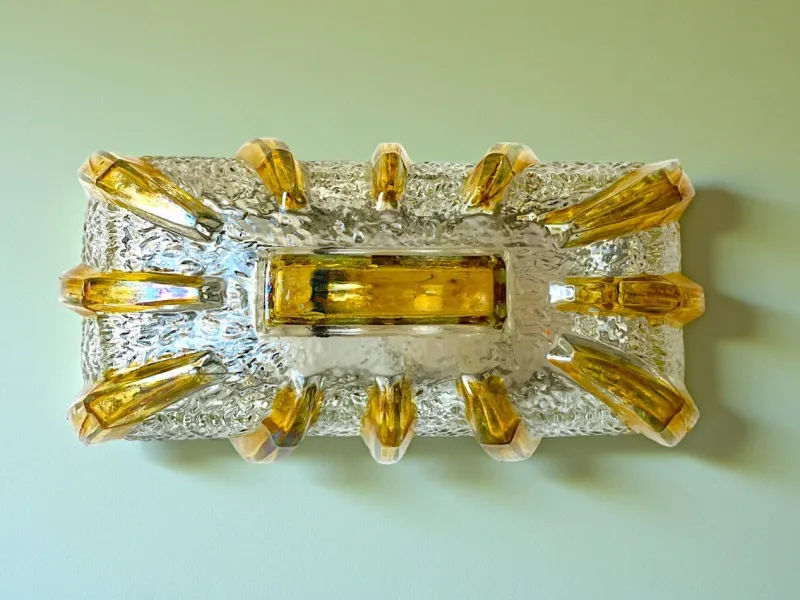 Discount Pamono Murano Glass Type Rectangular Flush Mount, 1960s