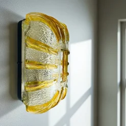 Discount Pamono Murano Glass Type Rectangular Flush Mount, 1960s