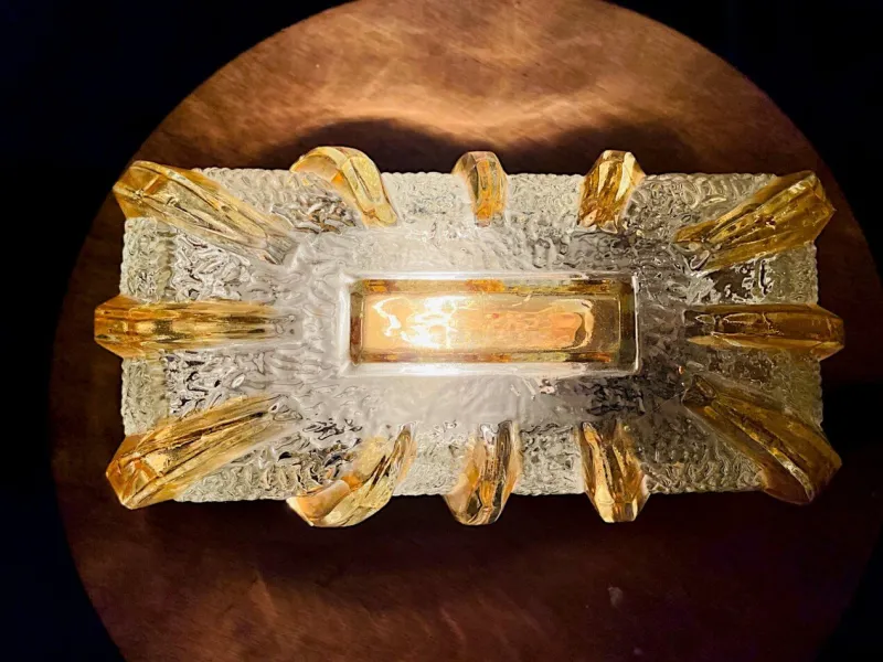 Discount Pamono Murano Glass Type Rectangular Flush Mount, 1960s