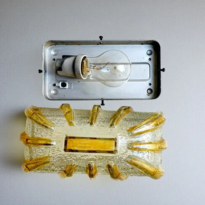Discount Pamono Murano Glass Type Rectangular Flush Mount, 1960s