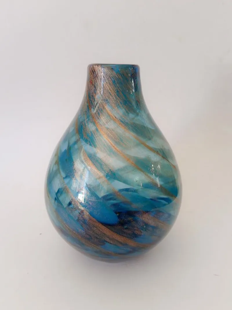 Pamono Murano Glass Vase from Fratelli Toso, 1970s> Vases