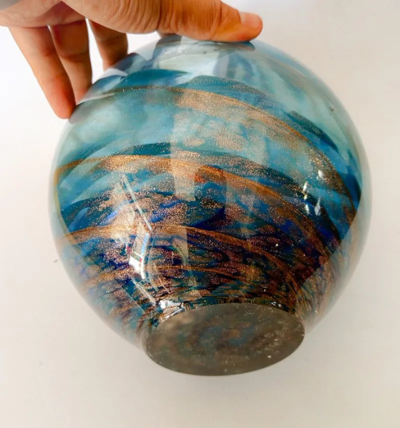Pamono Murano Glass Vase from Fratelli Toso, 1970s> Vases