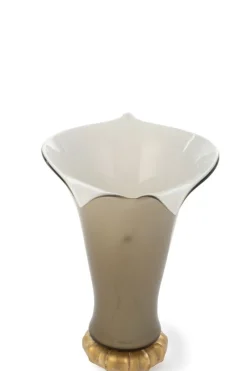 Pamono Murano Glass Vases with 24 Kt Gold by 1295 Murano, Set of 2><noscript><img width=