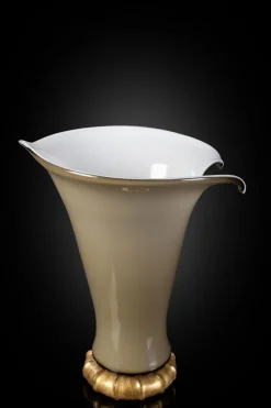 Pamono Murano Glass Vases with 24 Kt Gold by 1295 Murano, Set of 2><noscript><img width=