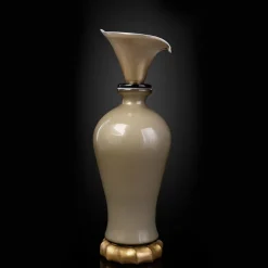 Pamono Murano Glass Vases with 24 Kt Gold by 1295 Murano, Set of 2><noscript><img width=