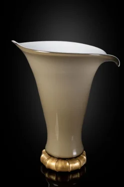 Pamono Murano Glass Vases with 24 Kt Gold by 1295 Murano, Set of 2><noscript><img width=