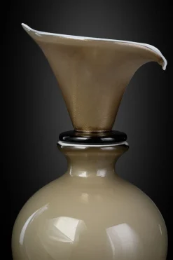 Pamono Murano Glass Vases with 24 Kt Gold by 1295 Murano, Set of 2><noscript><img width=
