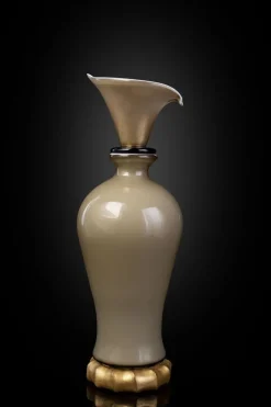 Pamono Murano Glass Vases with 24 Kt Gold by 1295 Murano, Set of 2><noscript><img width=